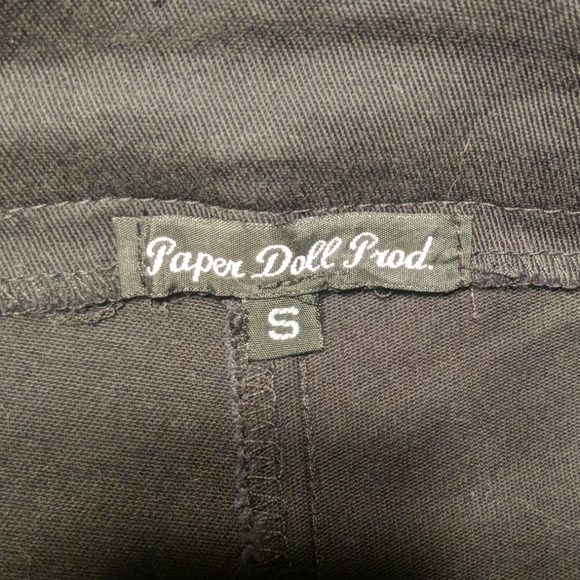 Y2K Red & White Stripe Cuffed Black Pirate Capris - Picture 5 of 5